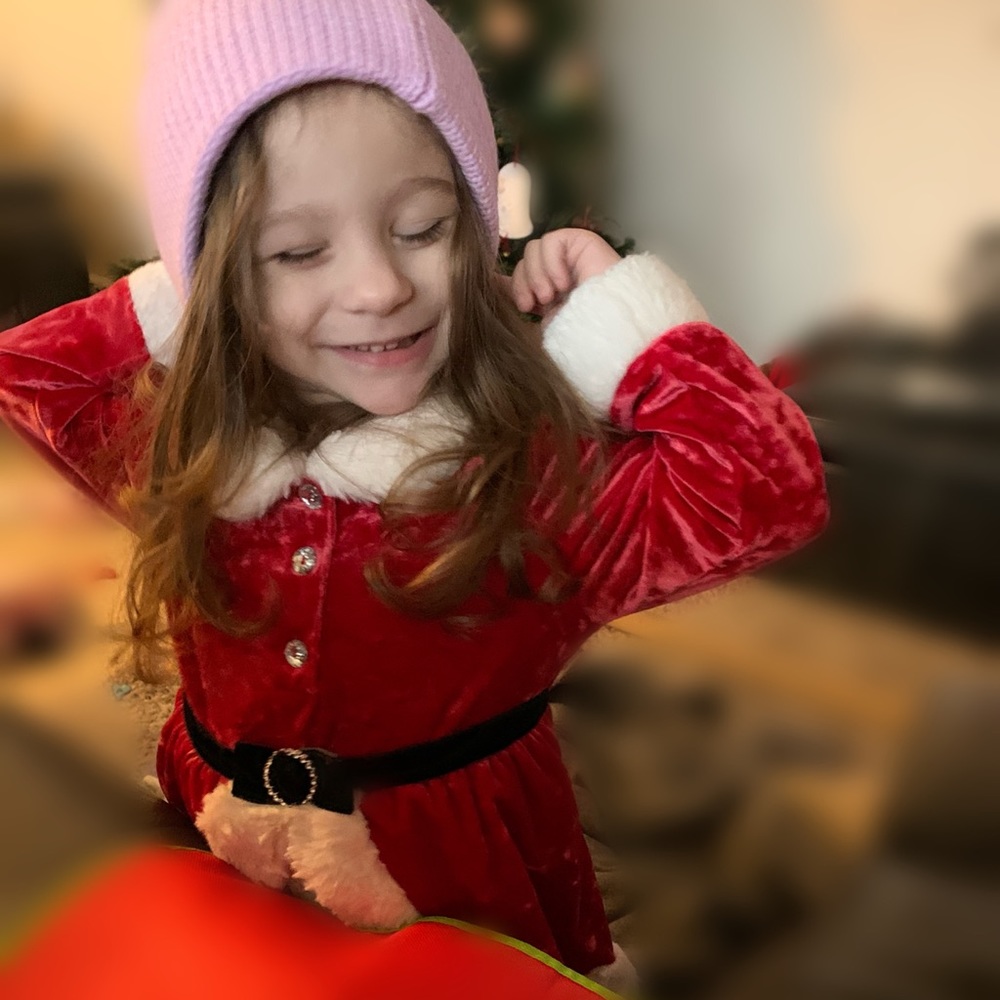 Size 3T Santa Claus Christmas dress Velvet look holiday